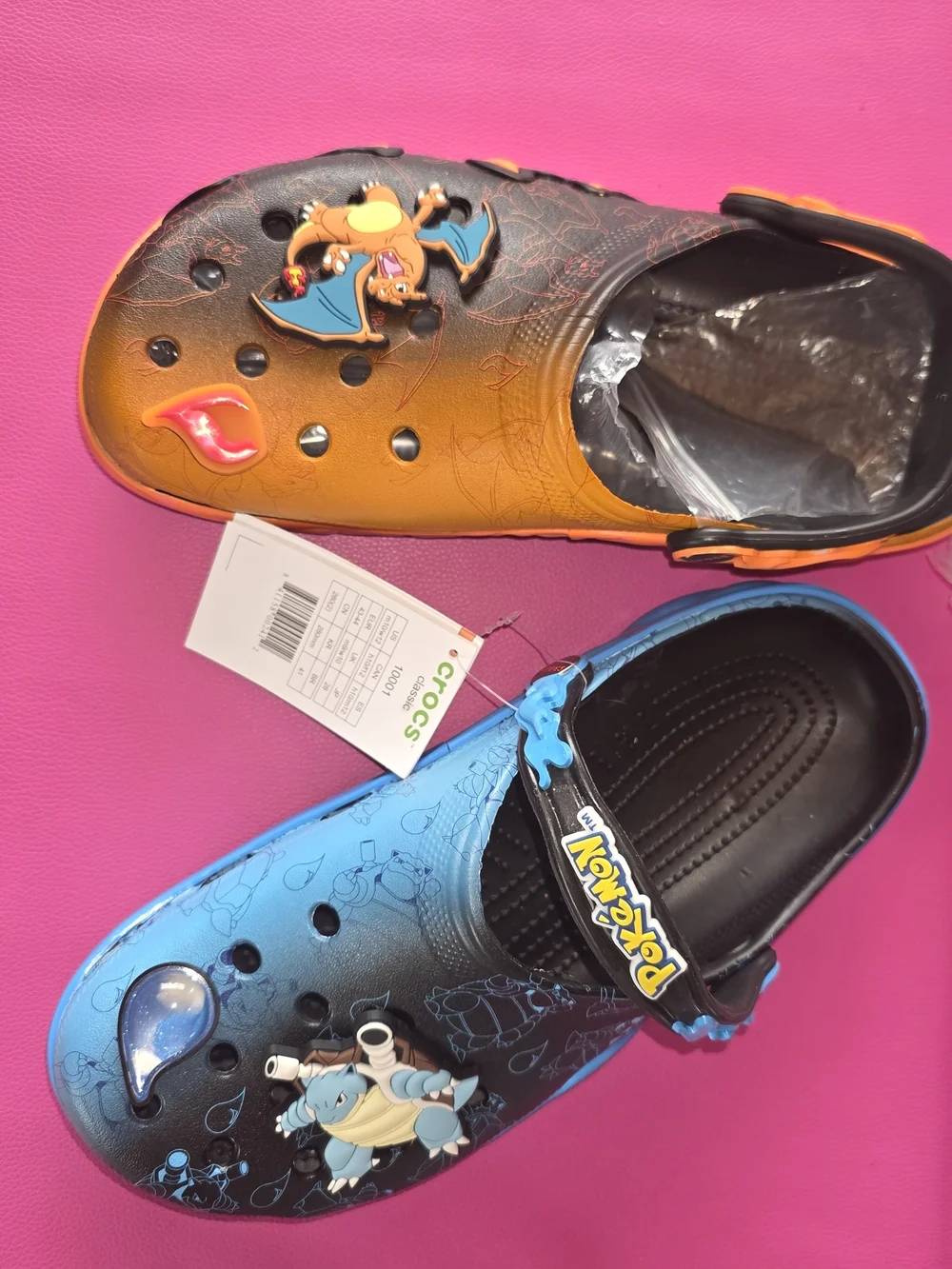 CROCS Kids' Charizard & Blastoise Clogs in Orange and Blue